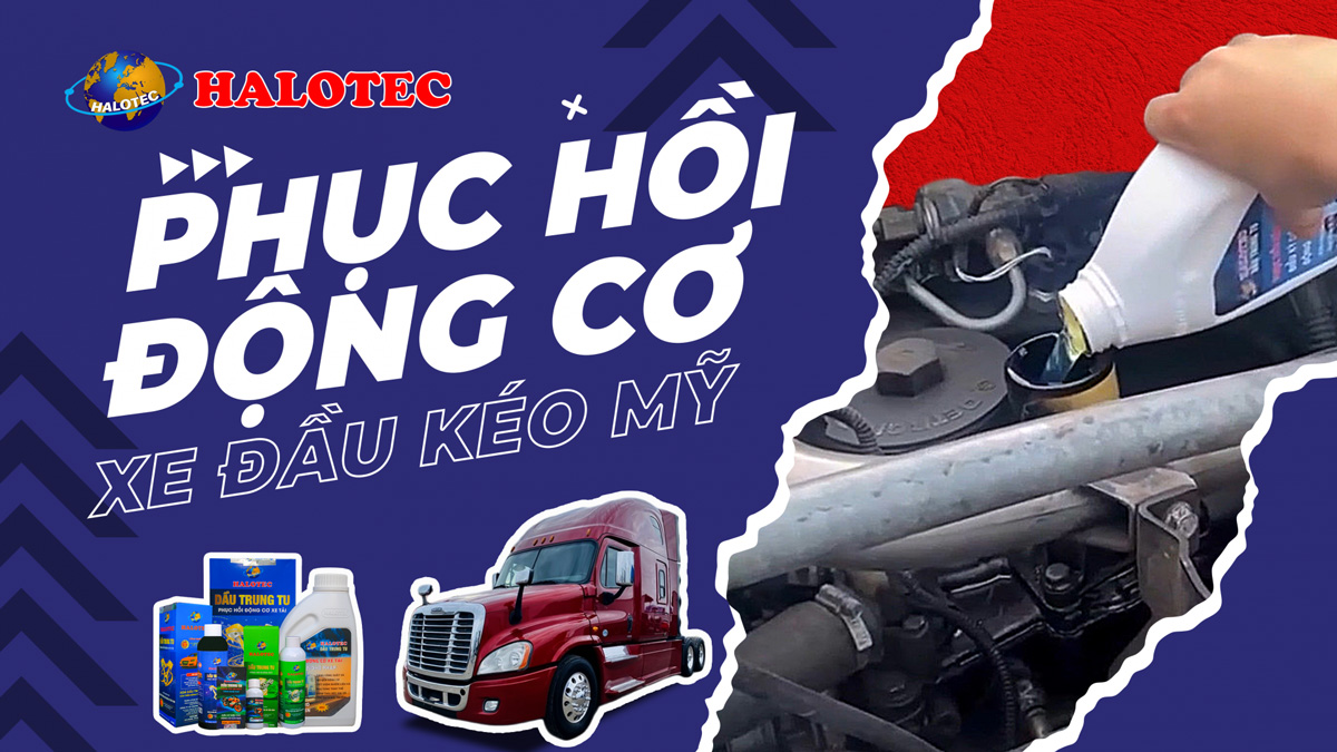 Đổ dầu phục hồi động cơ Halotec cho xe đầu kéo